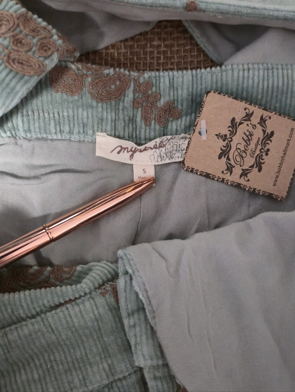 Mystree Sage Green Floral Jumpsuit with Brown Accents - Picture 5 of 14